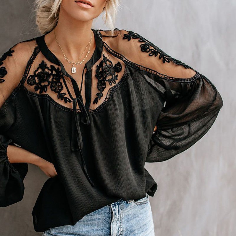 Embroidery Blouse Tops